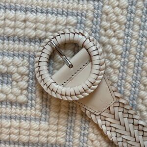 Banana Republic Cream and Tan Leather Belt